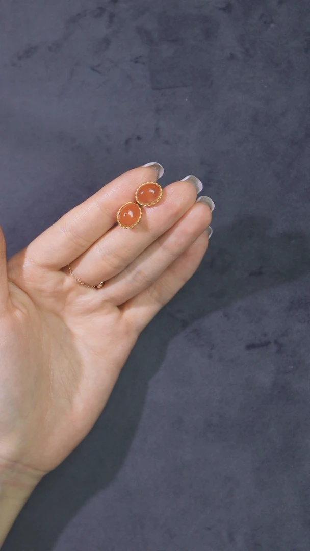 南红玛瑙耳饰未镶嵌BY0613FSYN标095