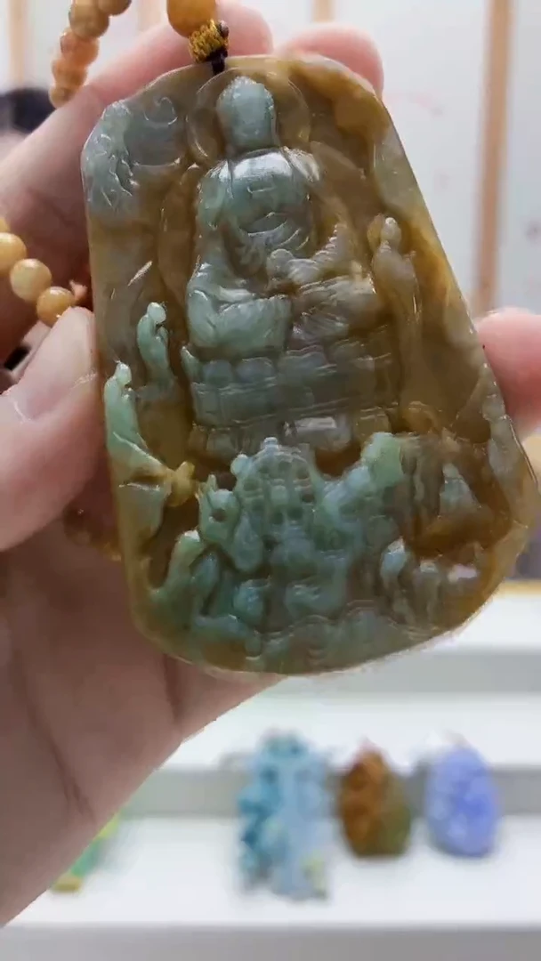未镶嵌定制翡翠4812bb-毛货挂件37 赠珠链