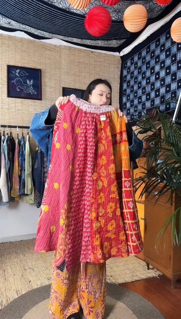 【闪购商品】设计师款红古布裙子740