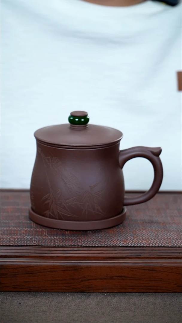茶杯紫砂紫泥四件套