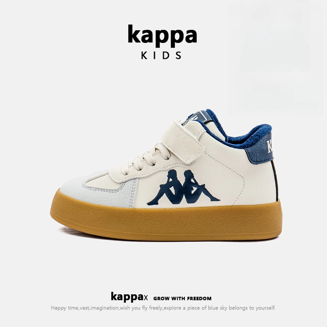 kappa kids卡帕秋冬季新款男女儿童高帮鞋运动户外板鞋中大童鞋子