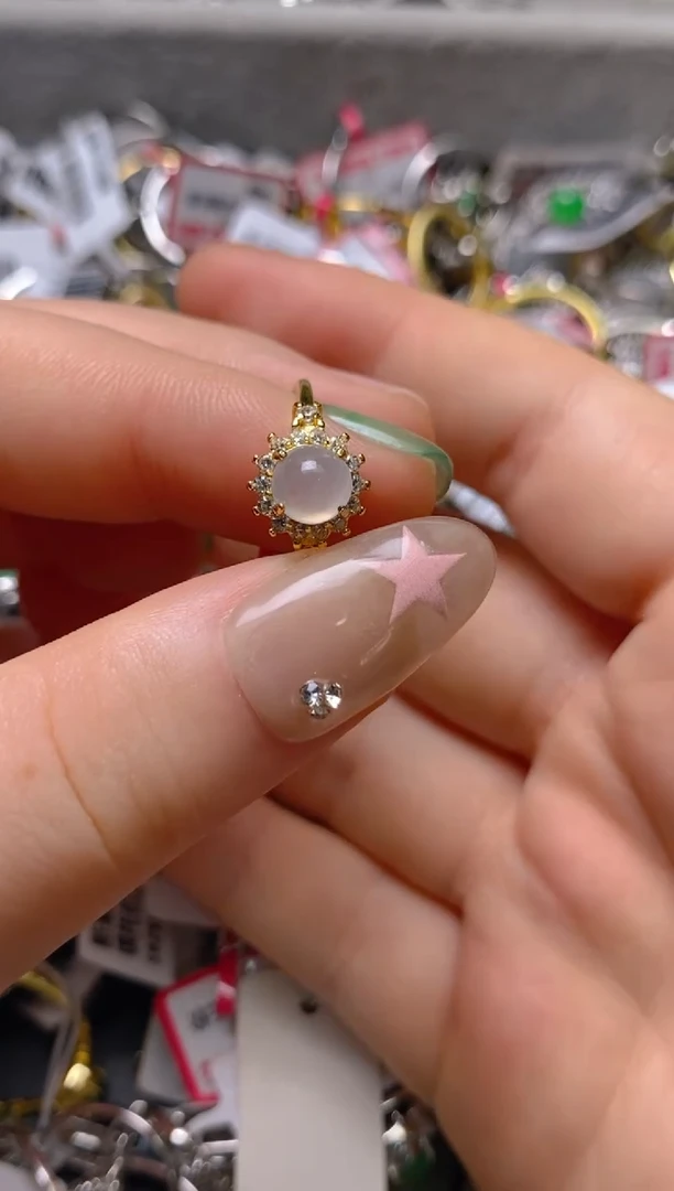 银S925镶嵌戒指翡翠百内无证书