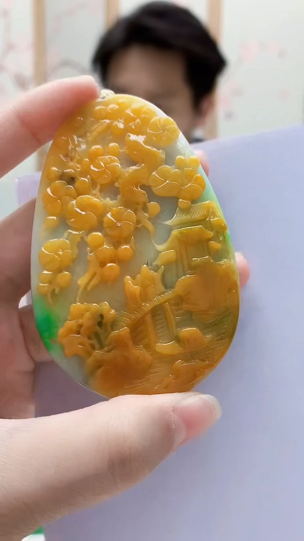 未镶嵌定制翡翠1502lr-毛货挂件46