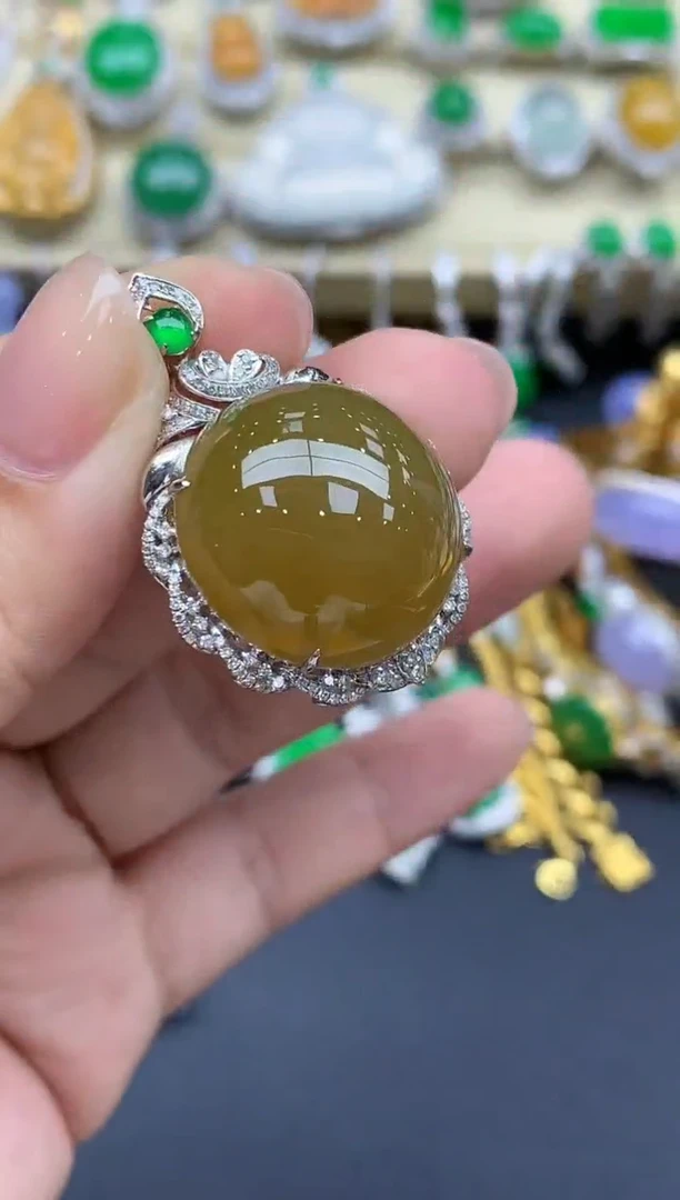 翡翠18K金镶嵌颈饰671-春日珠宝