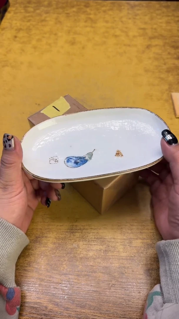 瓷器瓷器瑕1六件绿洗碗