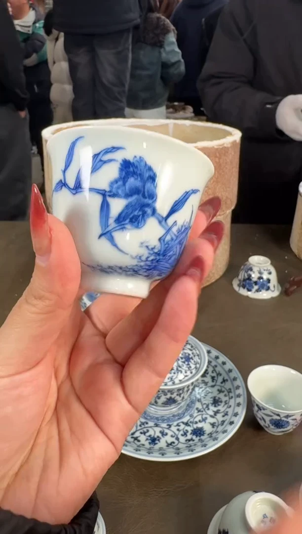 杯子陶瓷三方器合单翠铃铛杯
