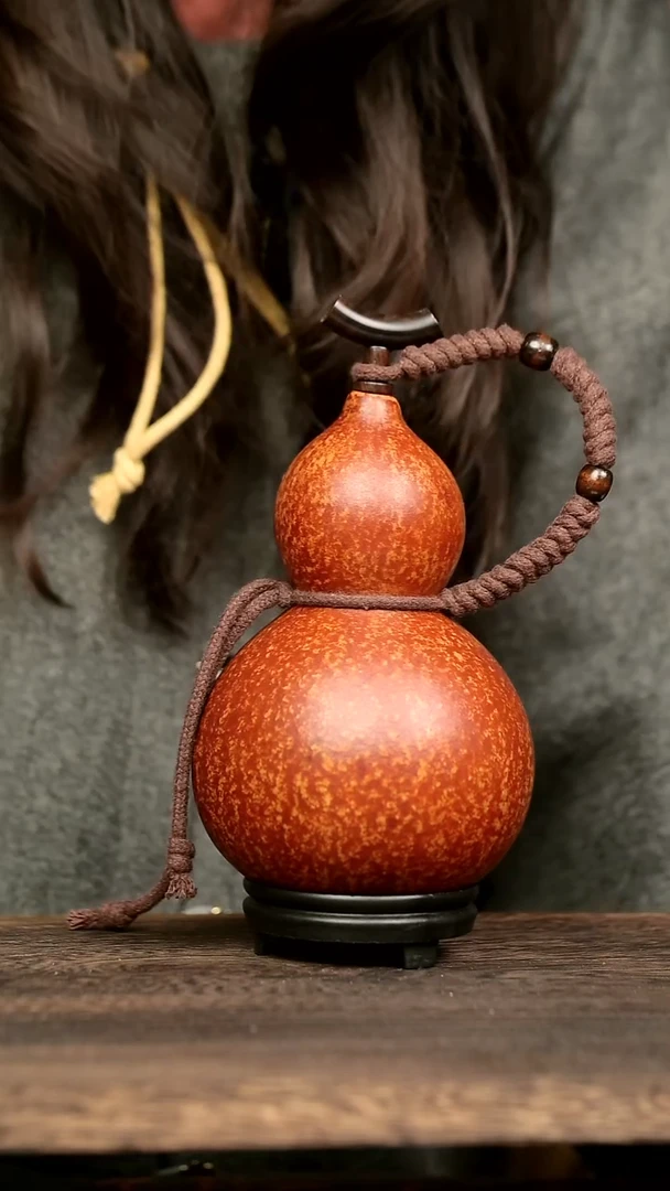 954号中药煮色  600ml左右 大漆葫芦水壶/酒壶 一物一拍