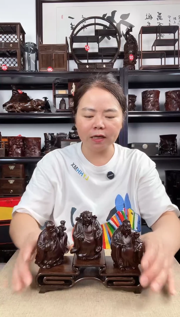 木三连+福禄寿老李红木工艺品