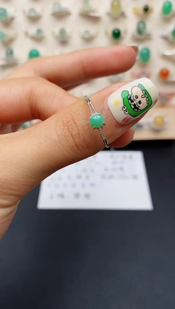 【闪购商品】翡翠戒指银S925镶嵌缅甸翡翠