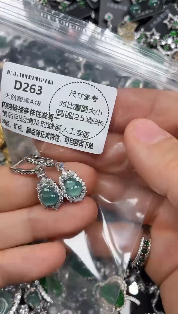 颈饰未镶嵌翡翠D263耳扣