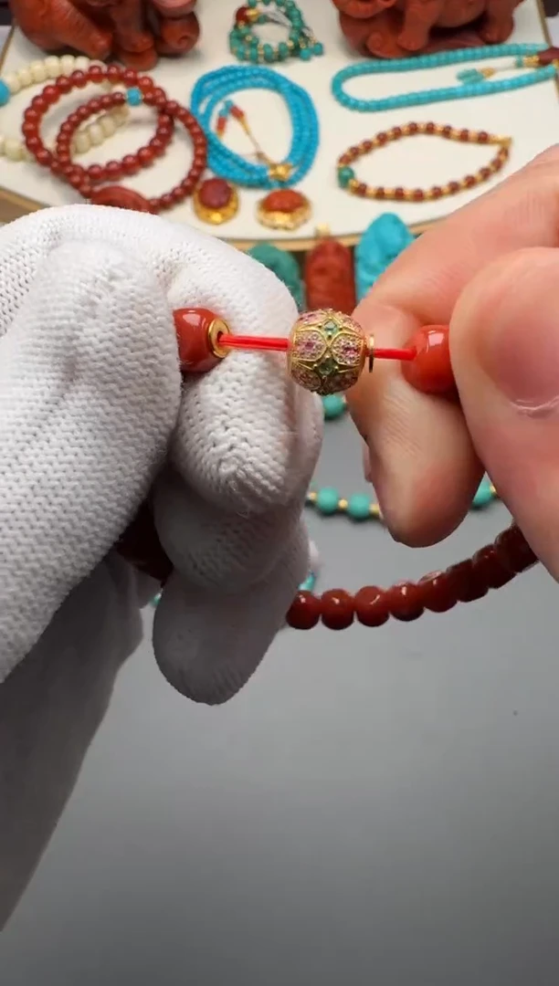 18K金镶嵌手串南红玛瑙清***～11