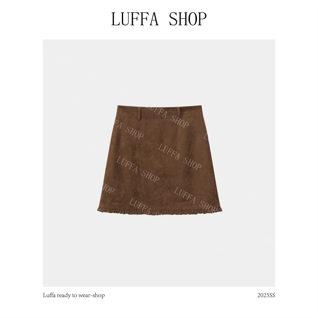 【Luffa shop】“落日沉醉”韩系小众重工面料半裙QZ20250821