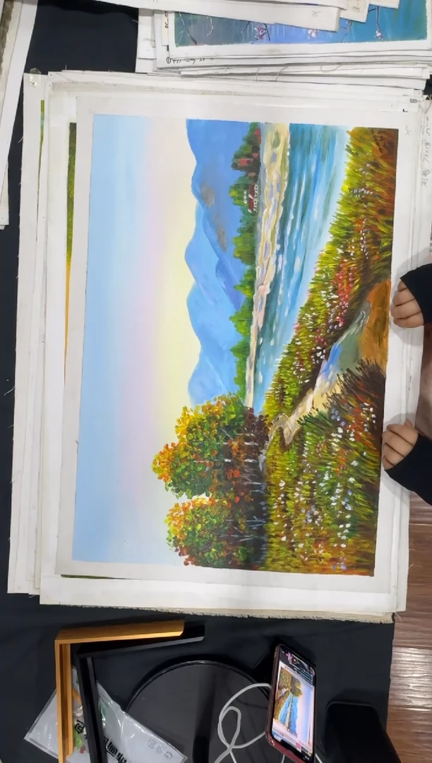 油画【特价画芯】朝鲜画家原创手绘油画作品