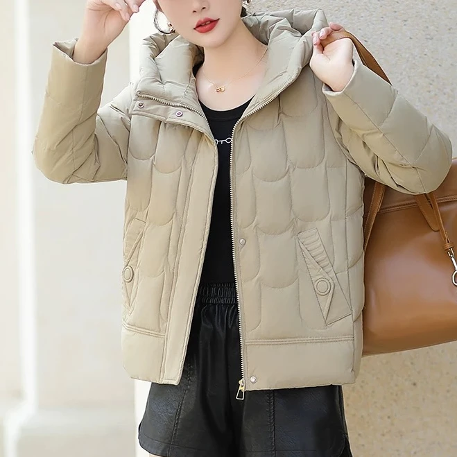 D511冬季外套女新款时尚立领小外套设计感显瘦时尚中老年人秋冬女