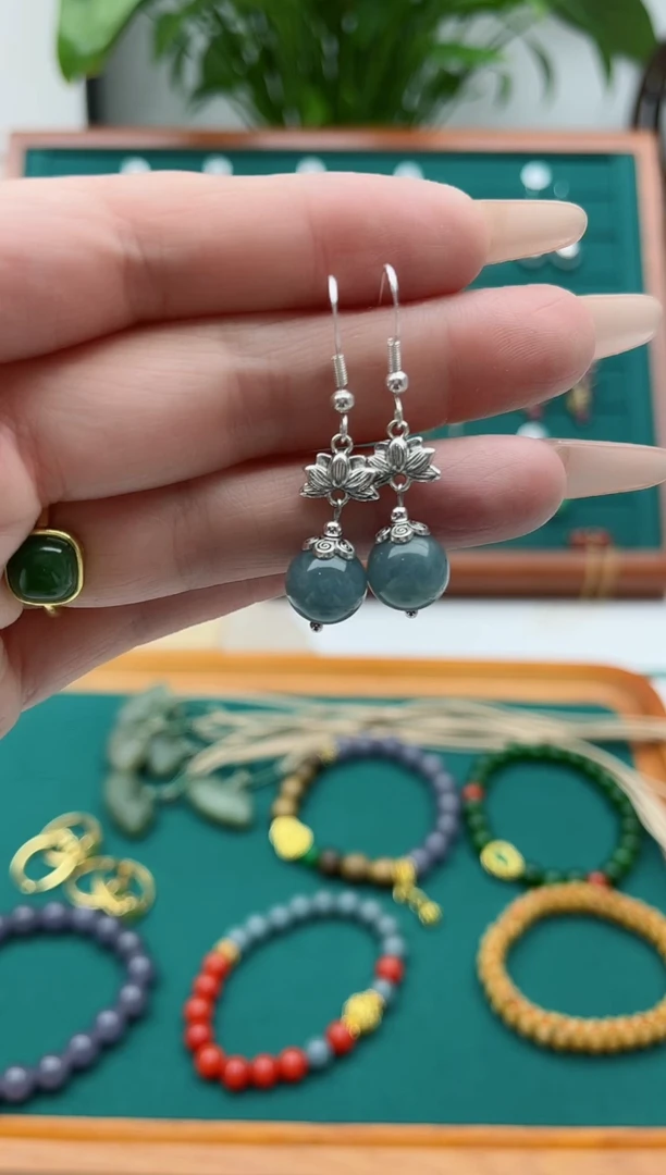 【闪购商品】玛瑙/玉髓耳饰银S925镶嵌01