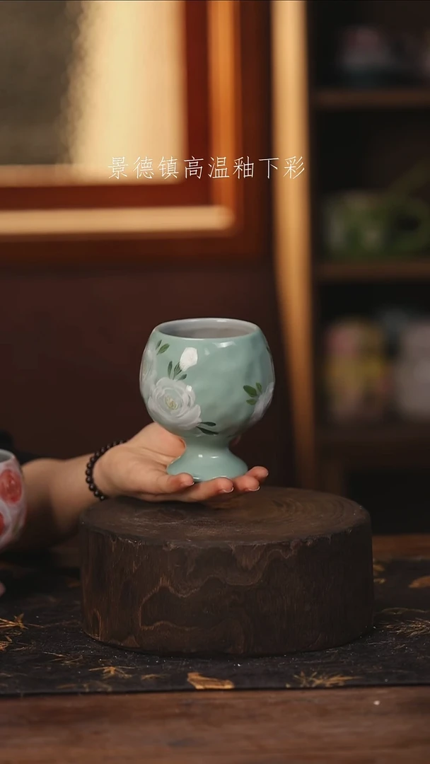 陶瓷景德镇高温釉下手绘陶瓷@L661@