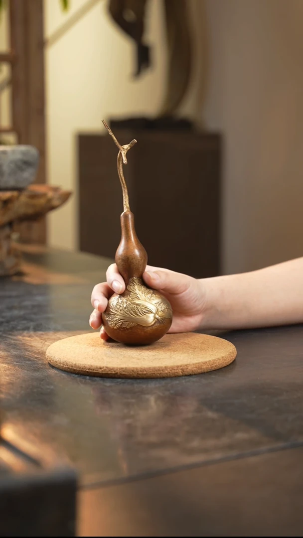 铜原创雕塑葫芦摆件《福禄百财》