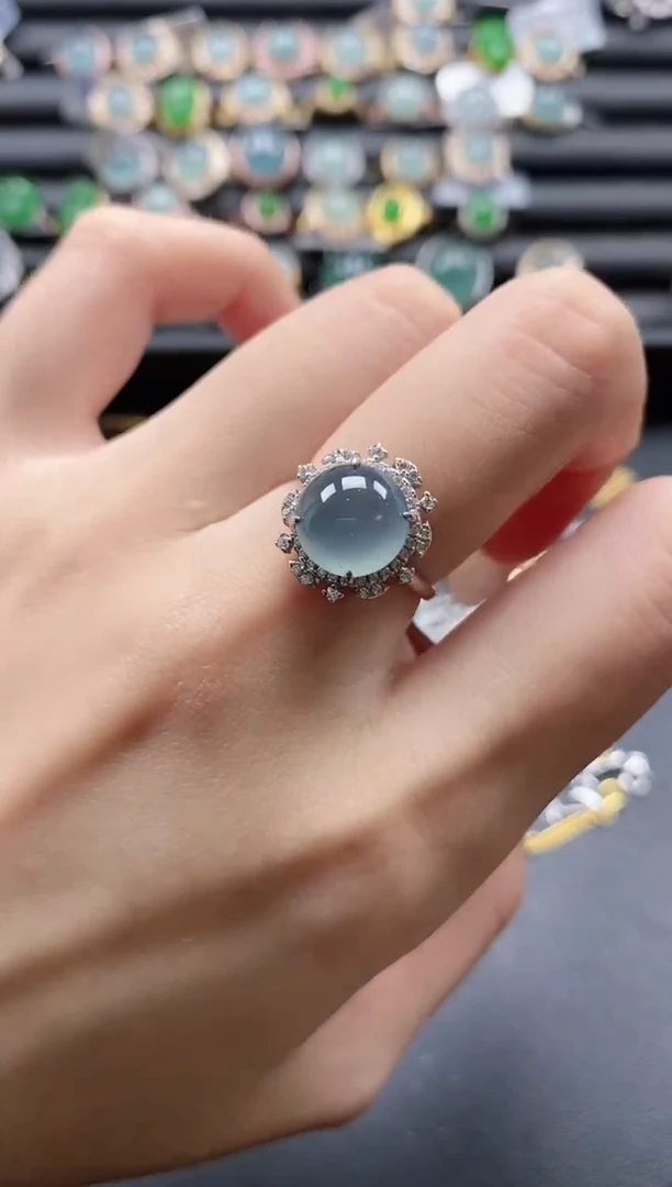 【闪购商品】翡翠戒指银S925镶嵌5115