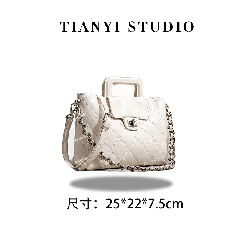 【TY】SK-62750-米白 轻奢高级韩版单肩潮流时尚简约女包