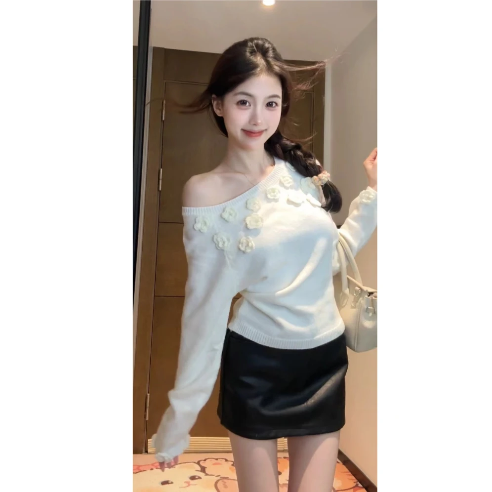 【XIAOBAWANG】纯欲法式高级感名媛复古设计感显瘦气质毛衣T3
