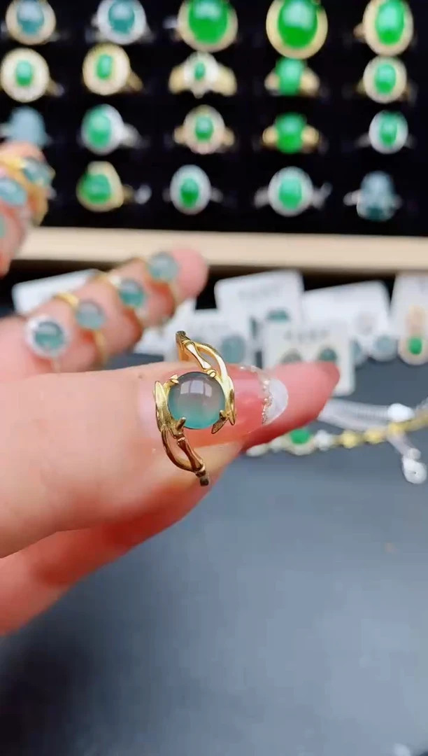 【闪购商品】翡翠戒指银S925镶嵌12121