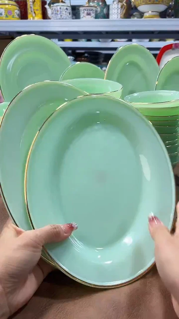 玉瓷鱼盘2个景德镇陶瓷