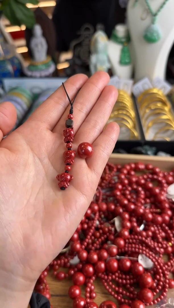 【闪购商品】玛瑙/玉髓车挂未镶嵌三和朱砂