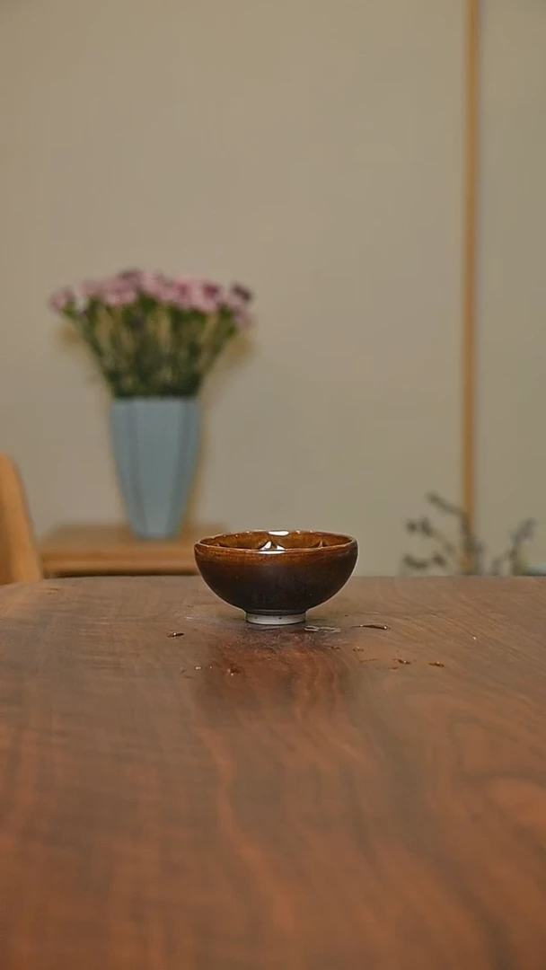 莲花杯 矿石釉 微瑕 无款