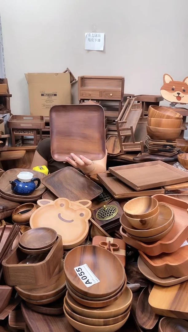 木  南美胡桃木正方盘20*20*2cm  整木