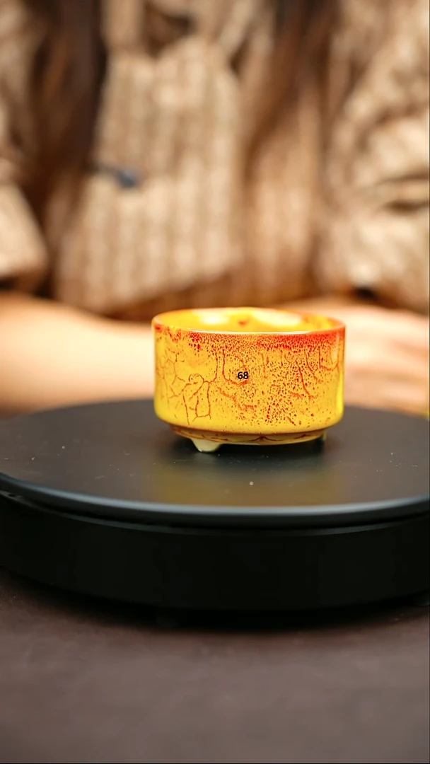 68*杨根成一级品原矿钧瓷炉钧釉三足主人杯