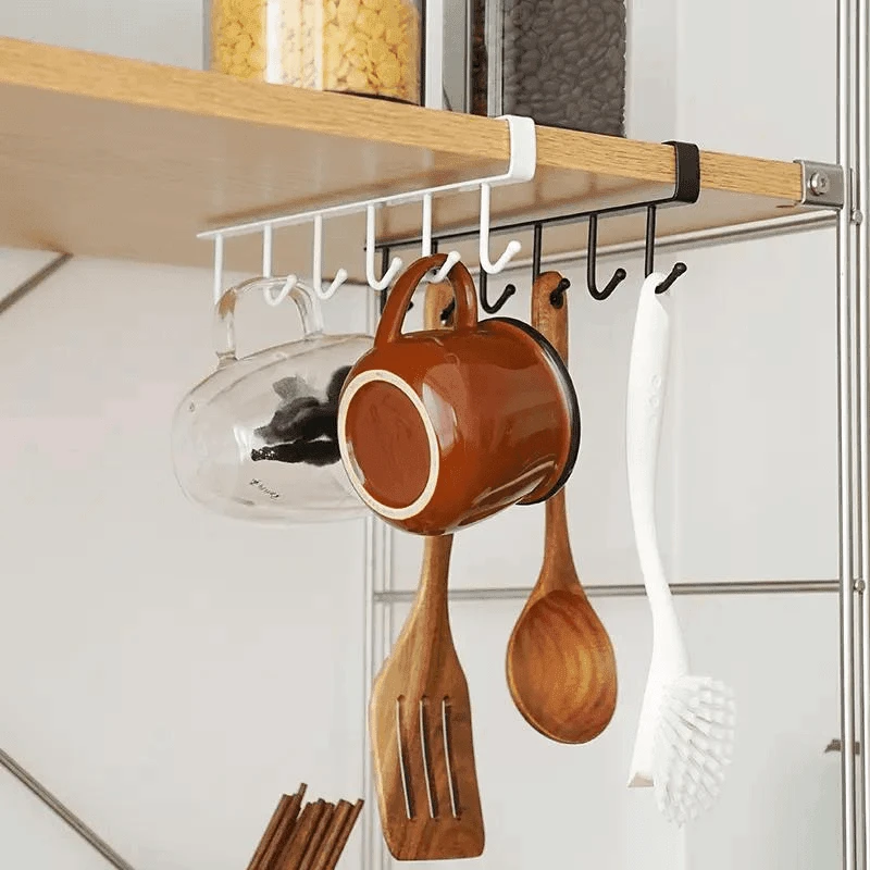 厨房挂钩橱柜下挂钩神器挂钩架悬挂排钩免打孔收纳挂架