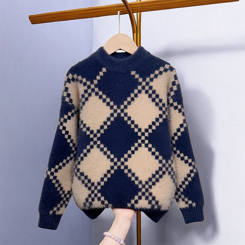 男童冬季新款加厚针织打底衫