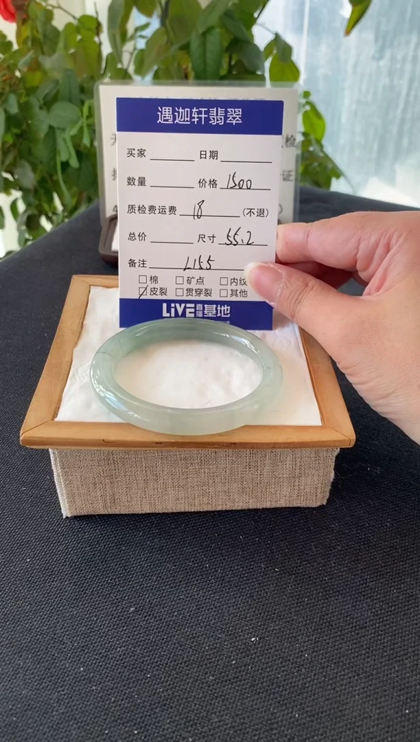 未镶嵌手镯翡翠55圈口 L155编码