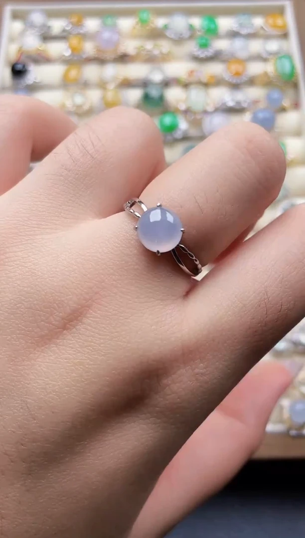 银S925镶嵌戒指翡翠14