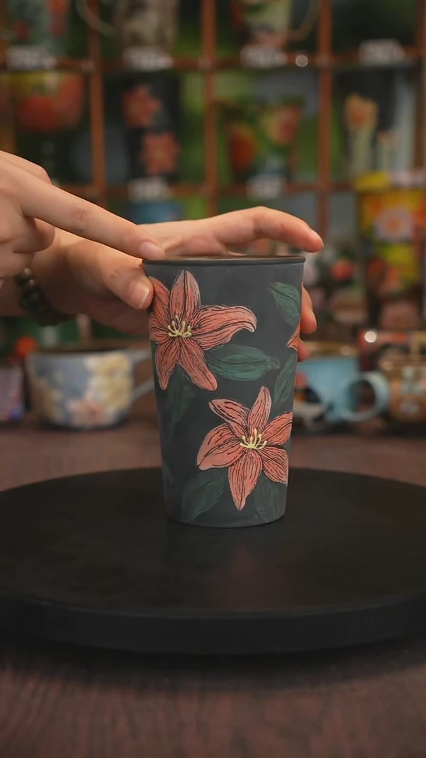 紫砂油画手绘釉下彩