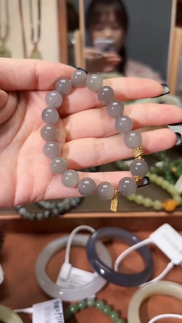 和田玉银S925镶嵌手串1