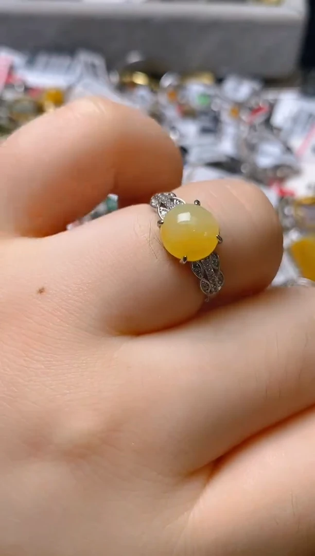 银S925镶嵌戒指翡翠百内无证书