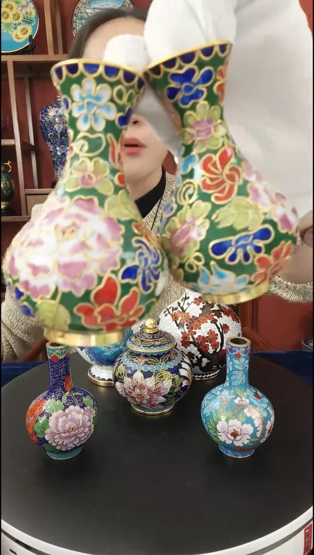 玉壶春瓶非遗手工艺一对