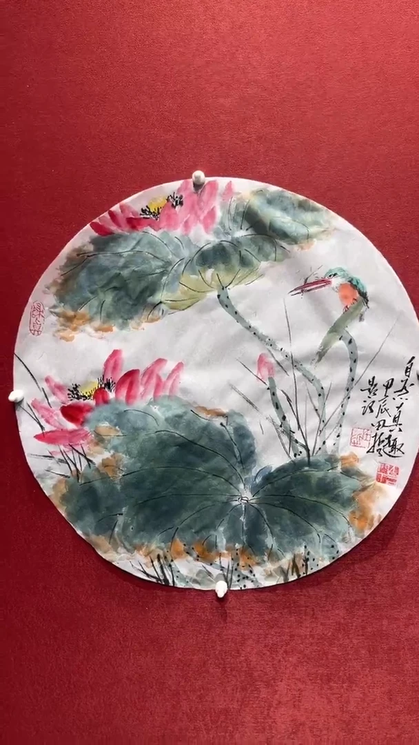 【闪购商品】国画荷-扇面-一平尺