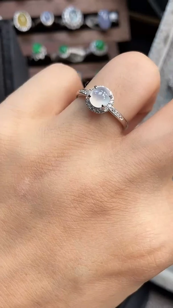 银S925镶嵌戒指翡翠7447