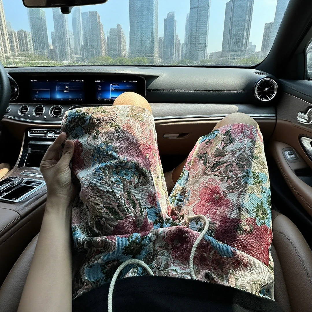 粉色夏威夷短裤男潮牌夏季美式复古沙滩裤子小众运动阔腿四五分裤