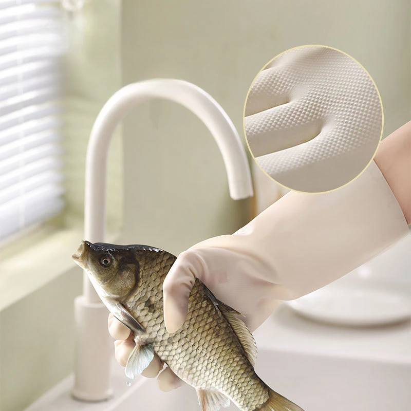 耐用型丁腈橡胶手套女家务清洁家用厨房洗碗洗衣服防水胶皮透气厚