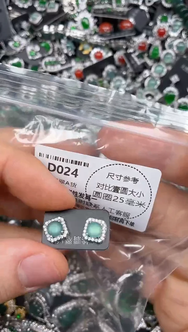 颈饰未镶嵌翡翠D024耳钉