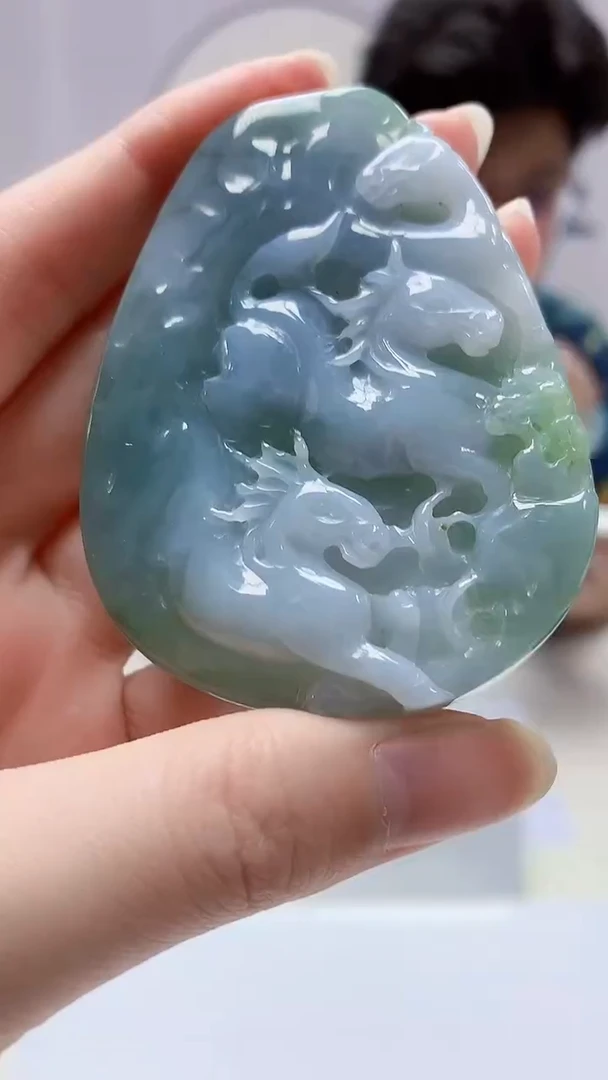 【闪购商品】定制翡翠未镶嵌4688zm-毛货挂件36马牌
