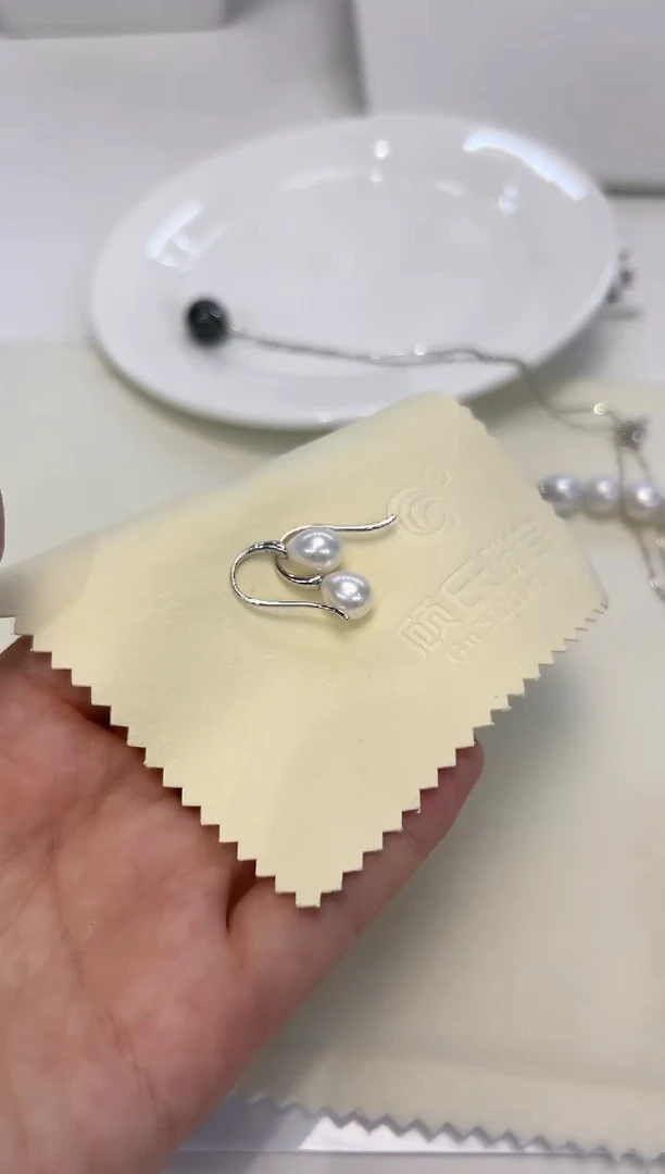 淡水珍珠银S925镶嵌颈饰福利耳钩