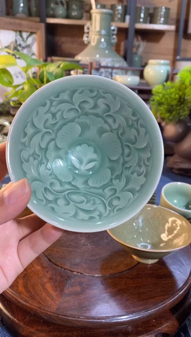 【闪购商品】礼盒装手工刻花薄胎斗笠 【XSD023】