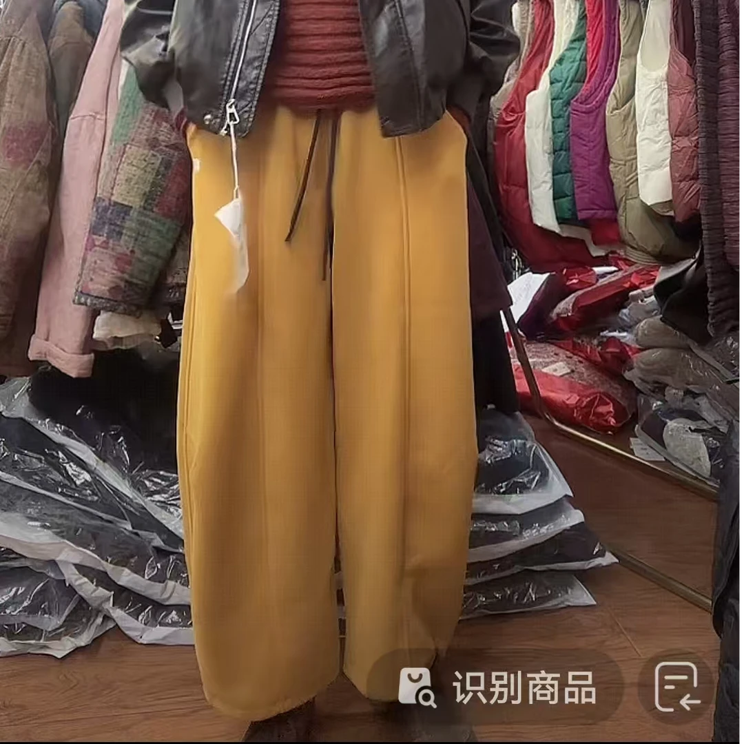 冬季时尚加绒加厚弯刀裤休闲裤