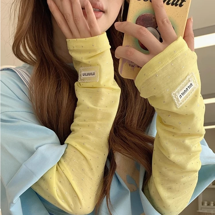 冰袖女夏季新款宽松防紫外线开车骑行遮阳护手臂防晒袖套冰丝护袖