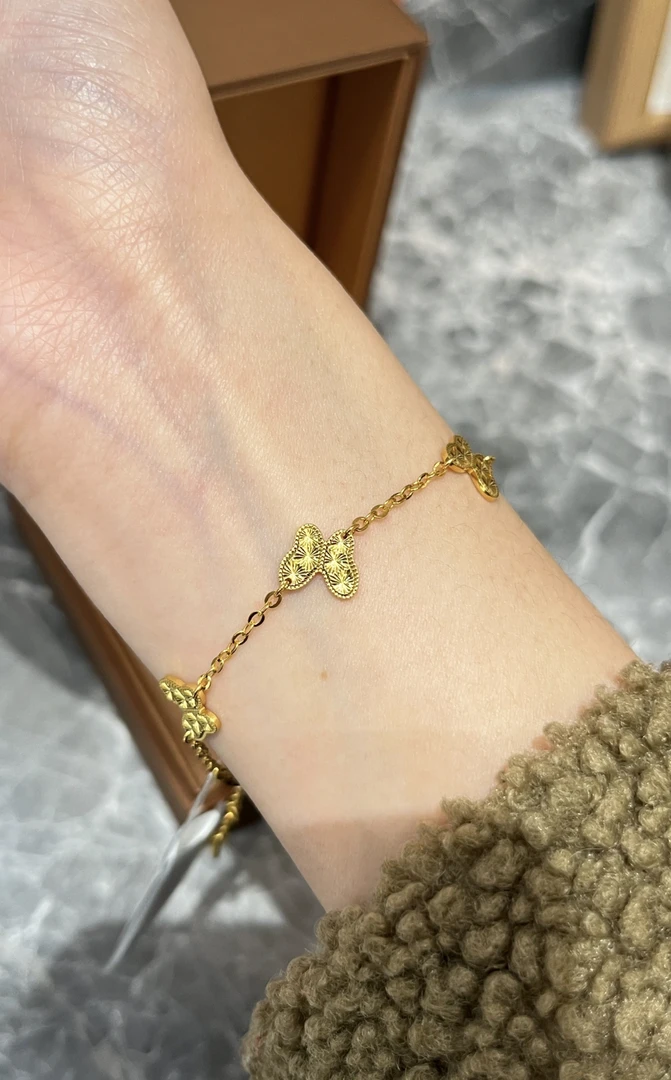 金熹福足金999爆品【爆闪蝴蝶手链】轻奢百搭时尚金色仙女甜美
