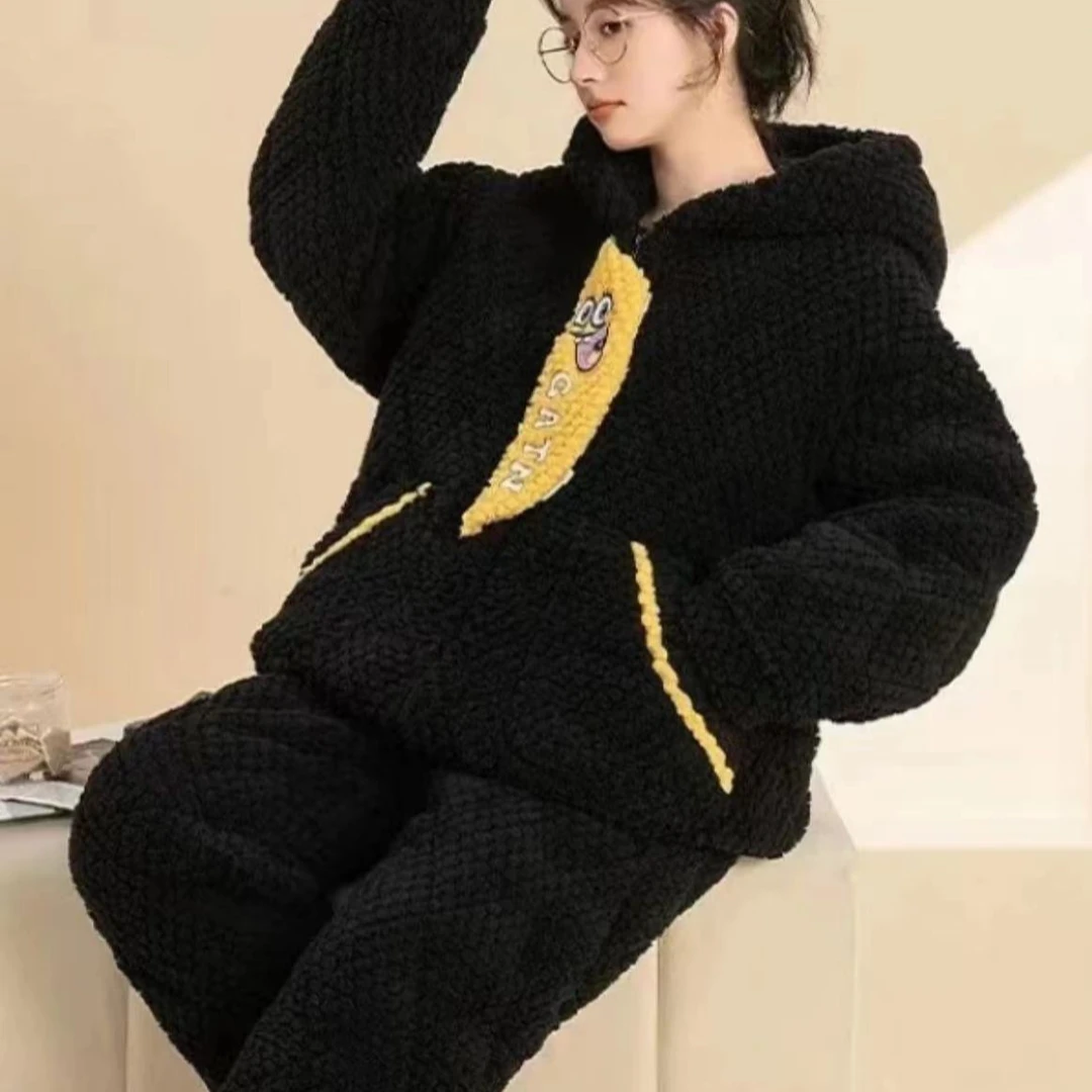没有货的不要拍！！！乱拍发纸板哦~睡衣女套装绒料宽松家居服